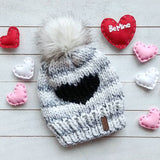 Adult Follow Your Heart Toque with Faux Fur Pompom