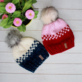 Baby Mini Hearts Toque with Faux Fur Pompom